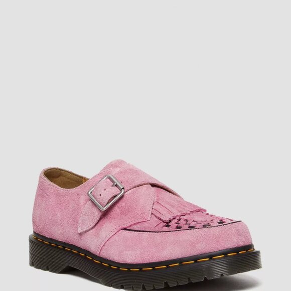 Dr. Martens Ramsey Suede Kiltie Buckle Creeper Loafer Fondant Pink SZ 10 MENS - Picture 11 of 16